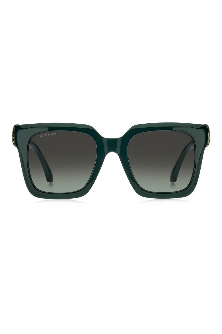 0157/S 52mm Gradient Square Sunglasses, Main, color, GREEN/ GREY GREEN