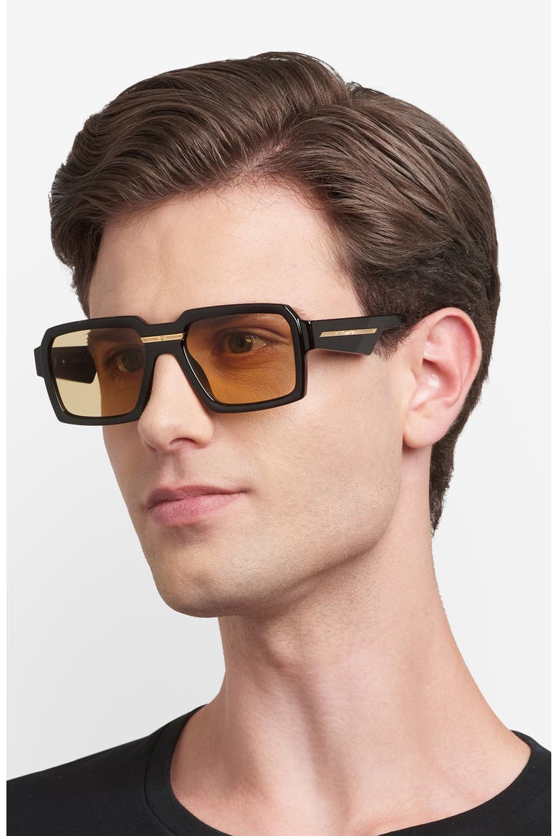 Victory C 55mm Rectangular Sunglasses, Alternate, color, BLACK/ YELLOW PHOTOCHROMATIC