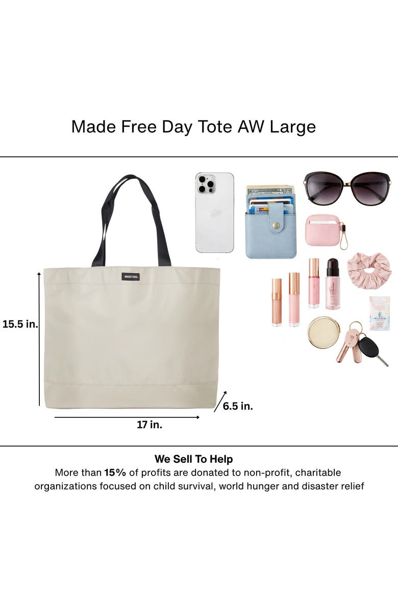 Made Free Day Tote AW Large, Alternate, color, Sand