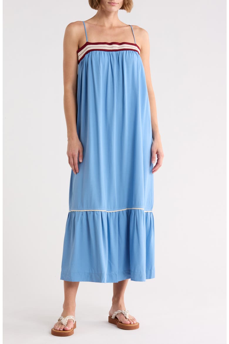 Sleeveless Tiered Maxi Dress, Main, color, BLUE ARPOADOR