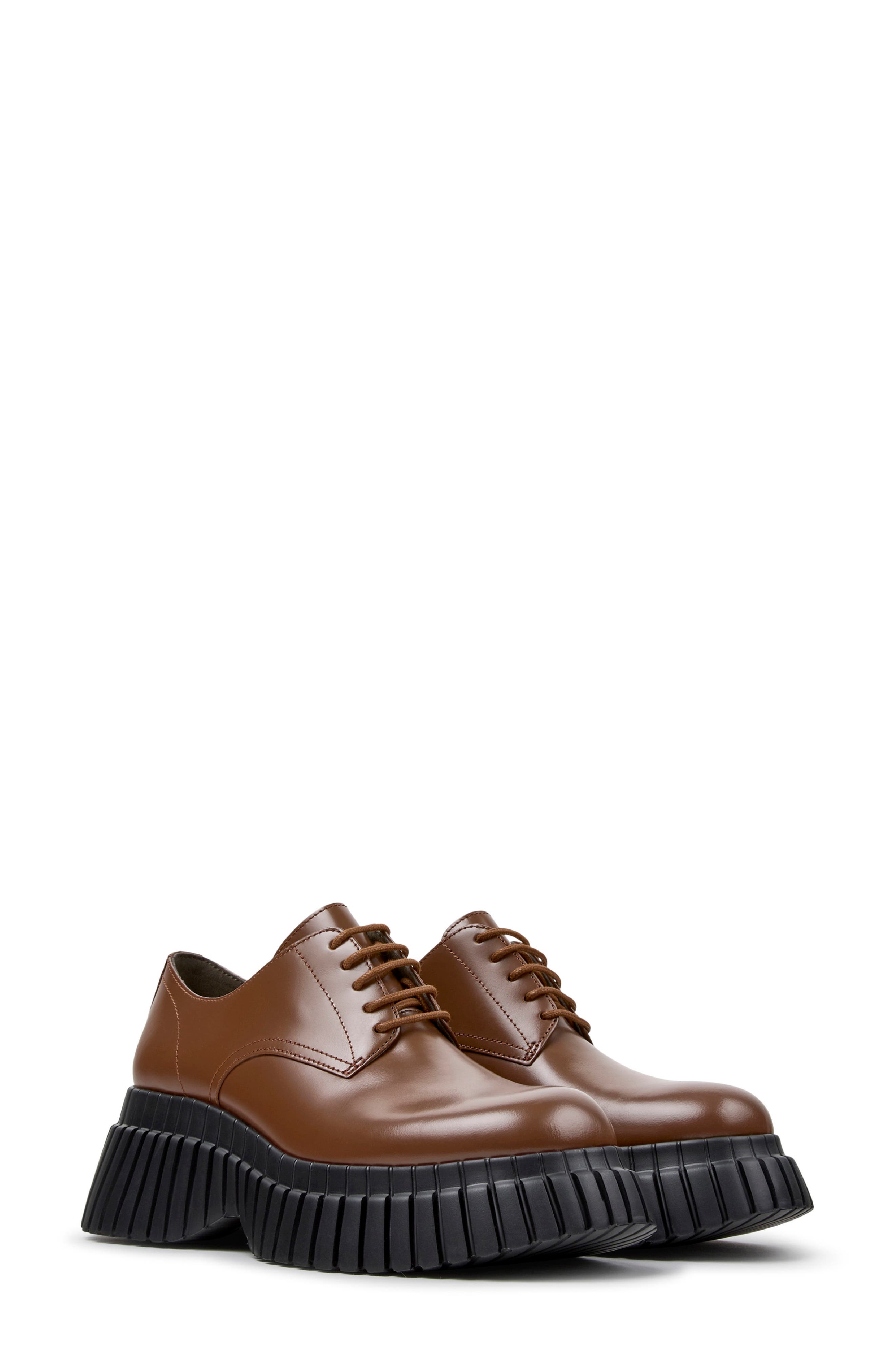 Pix BCN Leather Derby, Main, color, MEDIUM BROWN