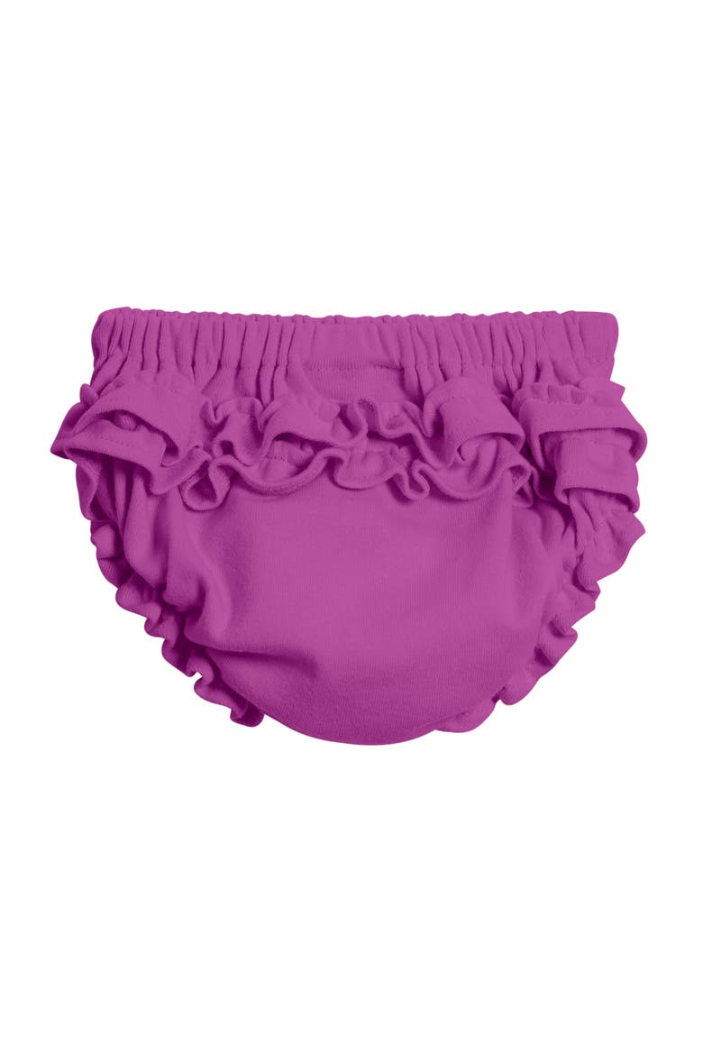 Baby Girls Soft 100% Cotton Ruffle Diaper Cover, Main, color, Plum