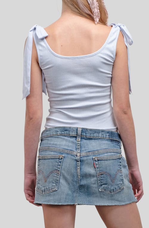 Blu Pepper Shoudler Tie Tank Top In Blue