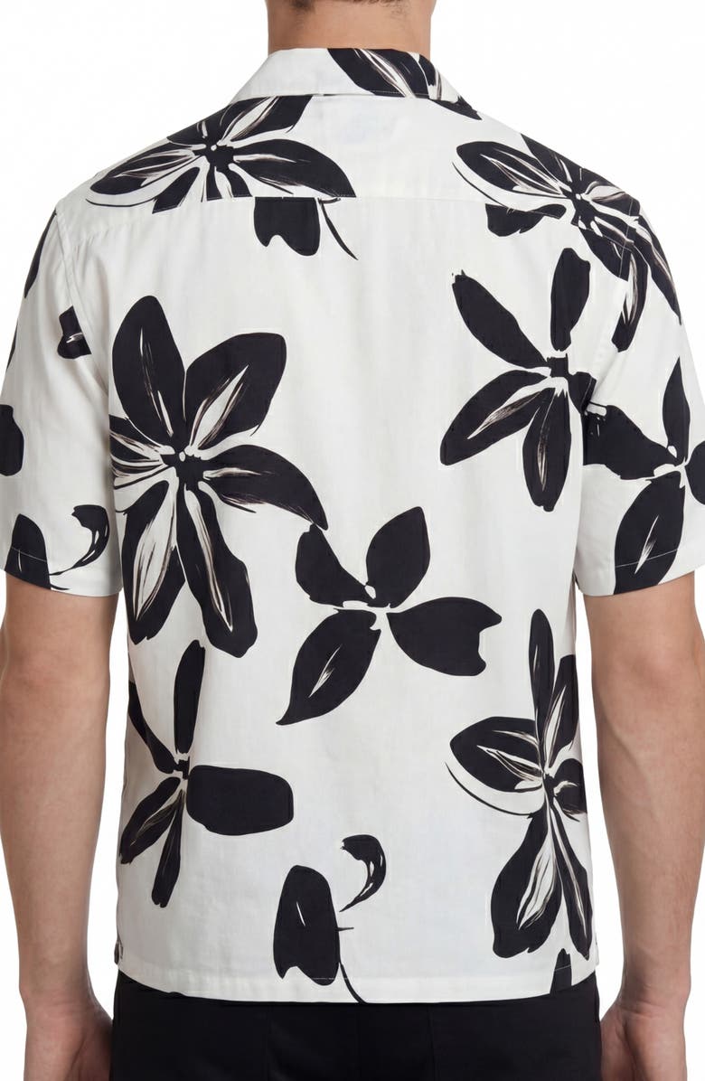 Report Collection Abstract Print Camp Shirt, Alternate, color, 09 Black