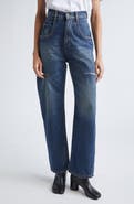 Maison Margiela Ripped Cutout High Waist Straight Leg Jeans