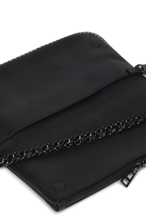 Zadig & Voltaire Rock Grained Leather Punk Crossbody Bag In Black