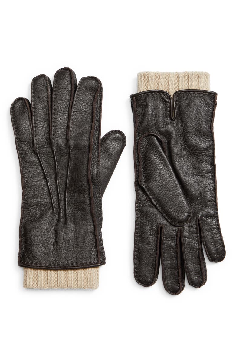 Loro Piana Adler Deerskin Leather Gloves, Main, color, 