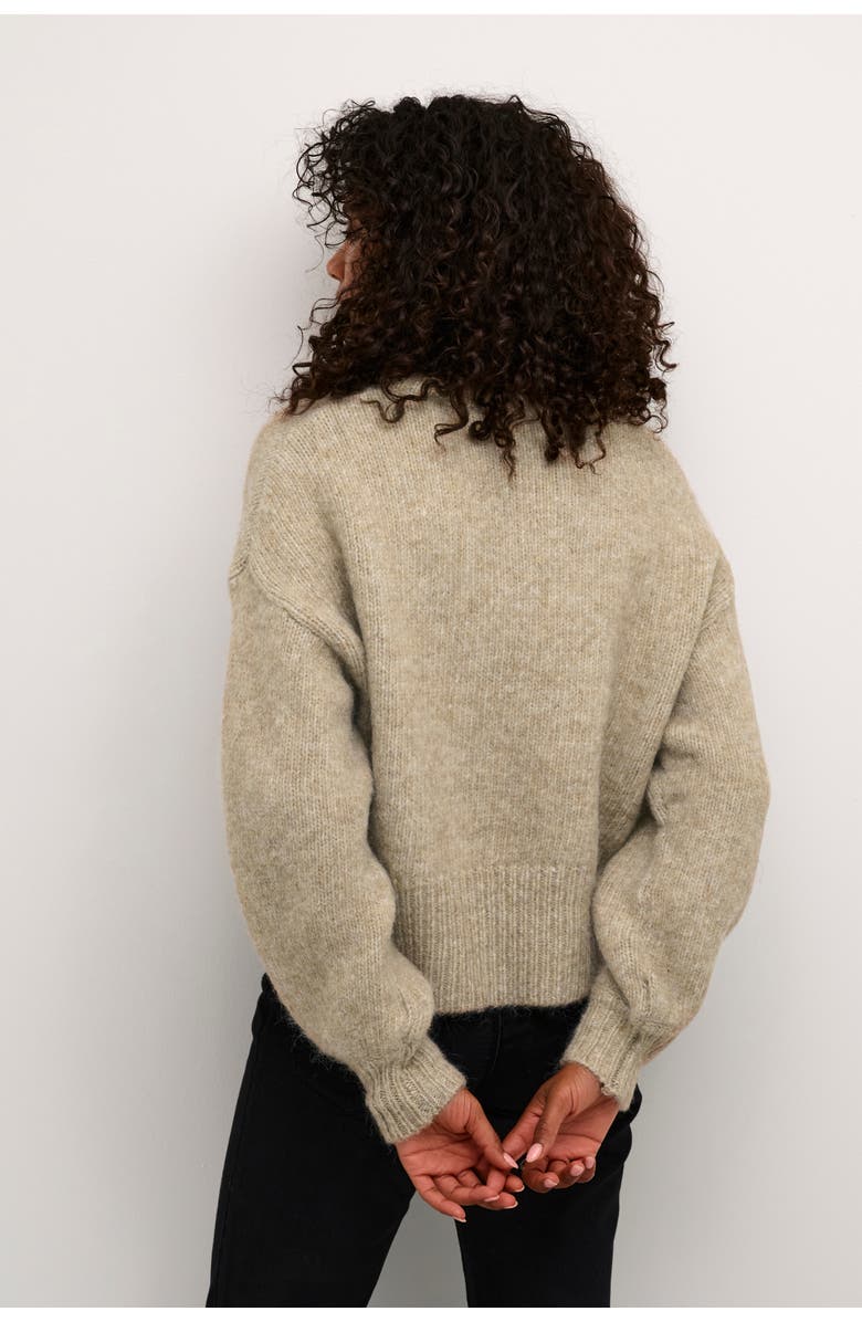 Kaffe KAtrina V-neck Casual Fit Pullover, Alternate, color, Feather Gray Melange