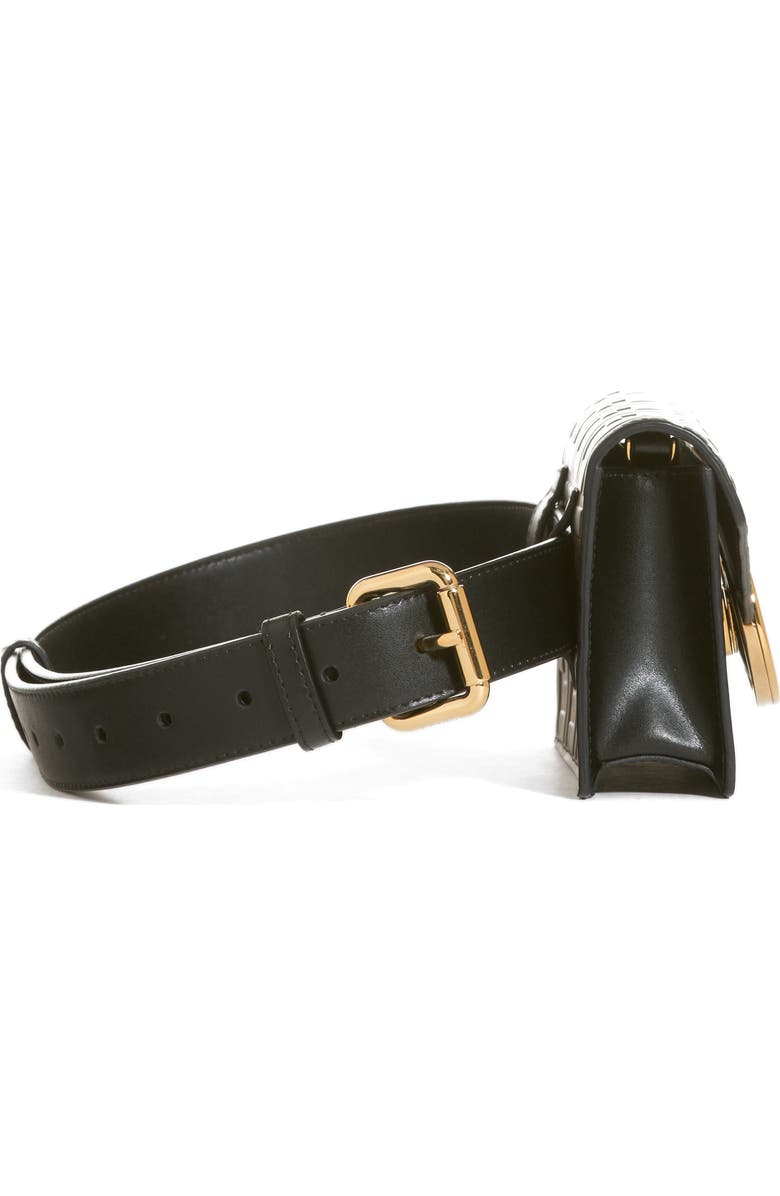 Fendi Logo Calfskin Leather Belt Bag, Alternate, color,