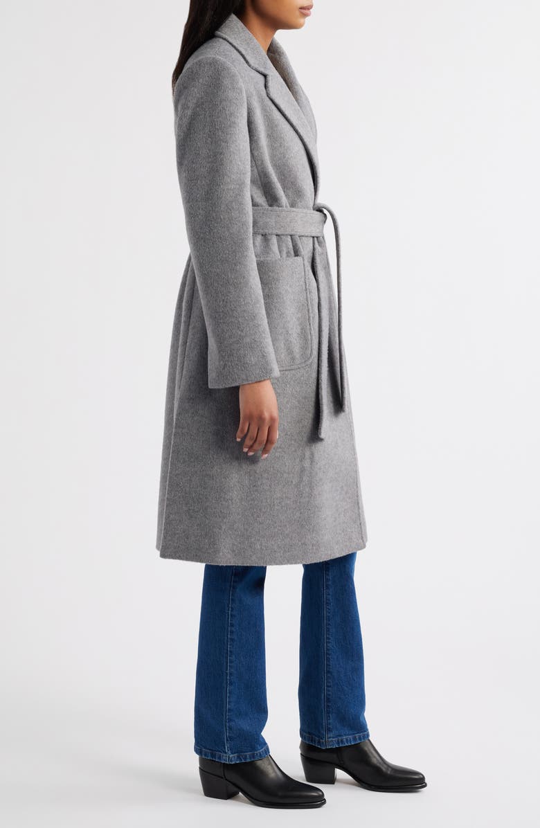 Sam Edelman Longline Wrap Coat, Alternate, color, Grey