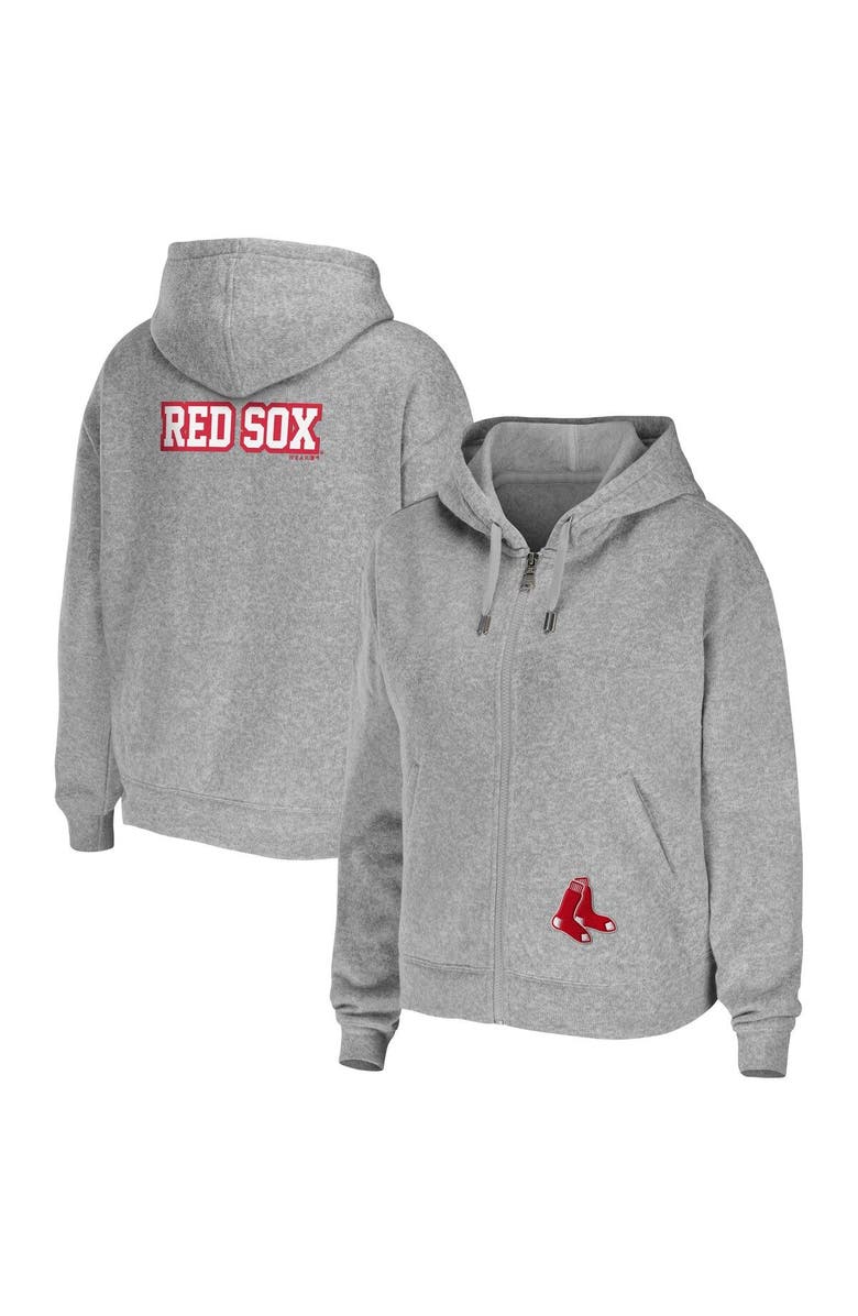 WEAR by Erin Andrews Women's WEAR by Erin Andrews Heather Navy Boston Red Sox Full-Zip Hoodie, Main, color,