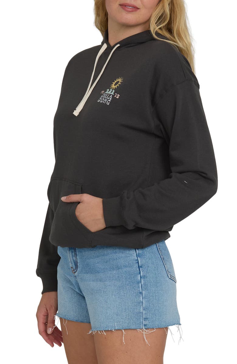 Billabong Before Times Cotton Blend Graphic Hoodie, Alternate, color, Off Black