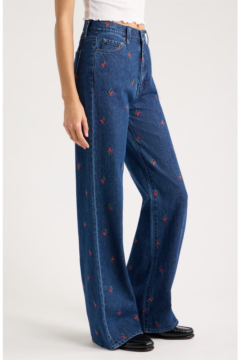 Farout Embroidered Wide Leg Jeans, Alternate, color, CHERRY AVENUE
