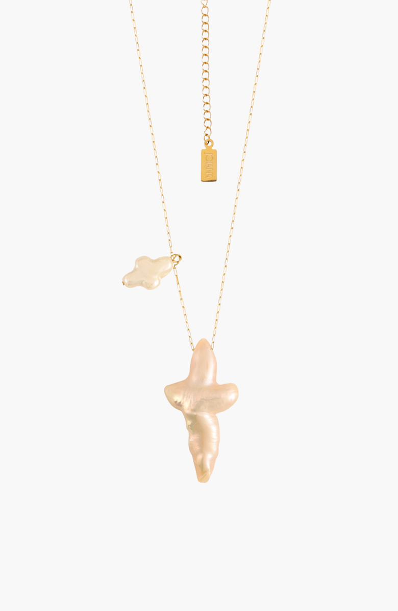 Joiana Jewelry Grace Double Cross Necklace, Main, color, Gold