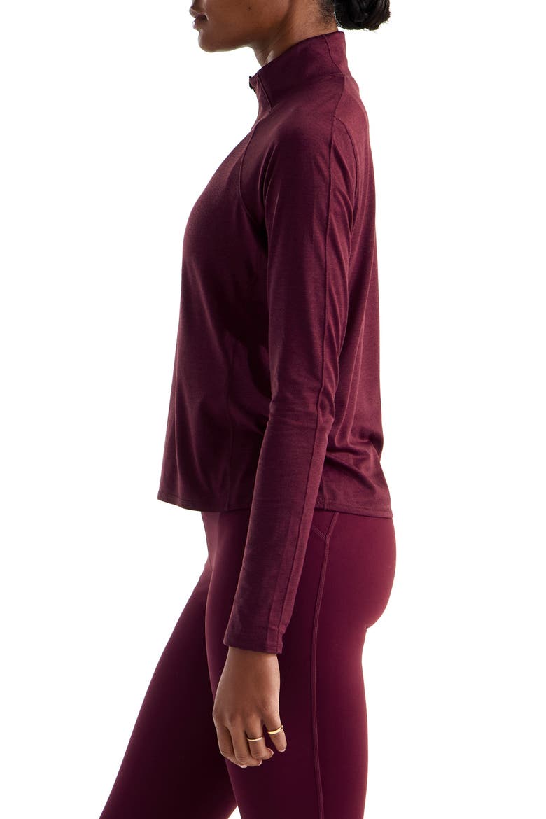 Jaida FlashDry-XD Quarter-Zip Performance Top, Alternate, color, BURGUNDY CRUSH LIGHT HEATHER