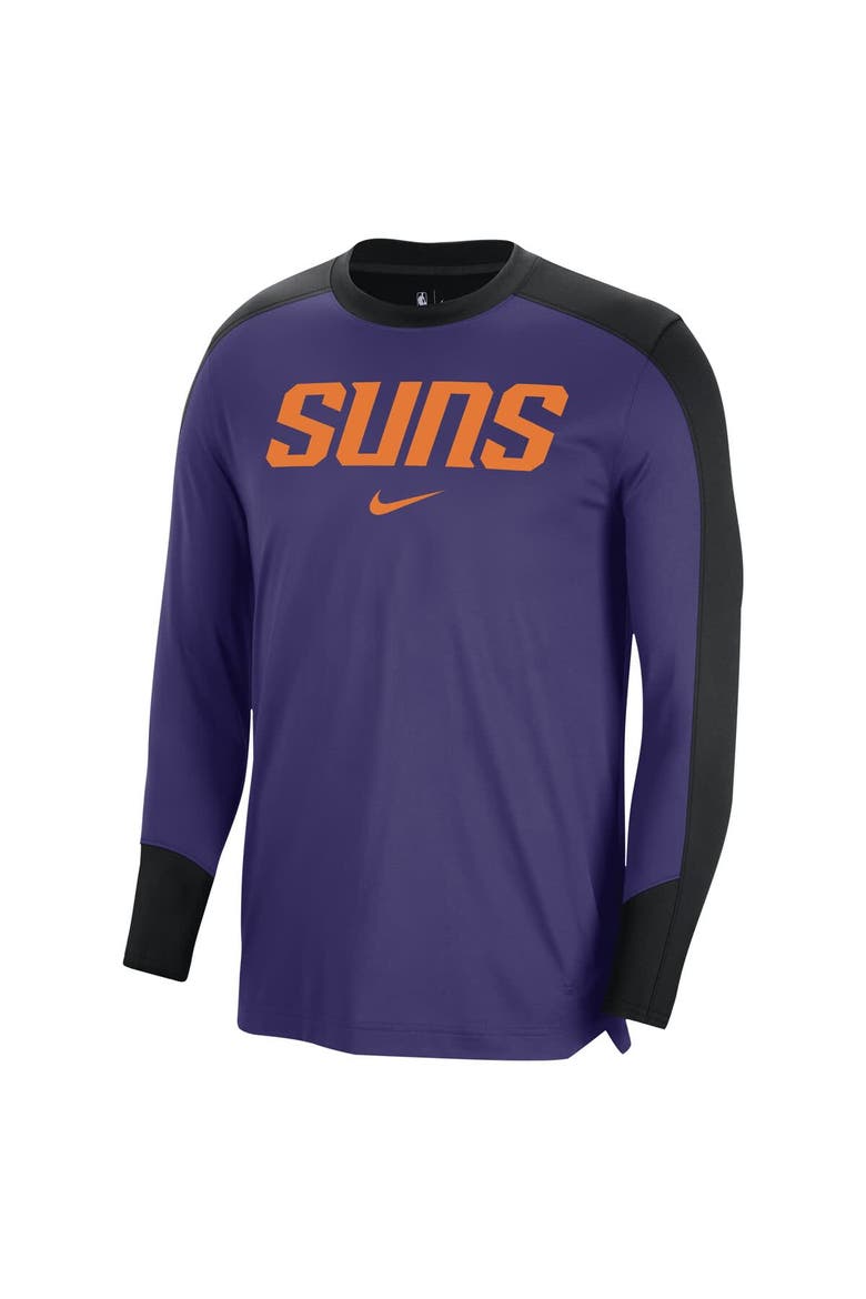 Men's Nike Purple Phoenix Suns 2024/25 Authentic Pre-Game Legend Long Sleeve Shooting Shirt, Alternate, color, Purple