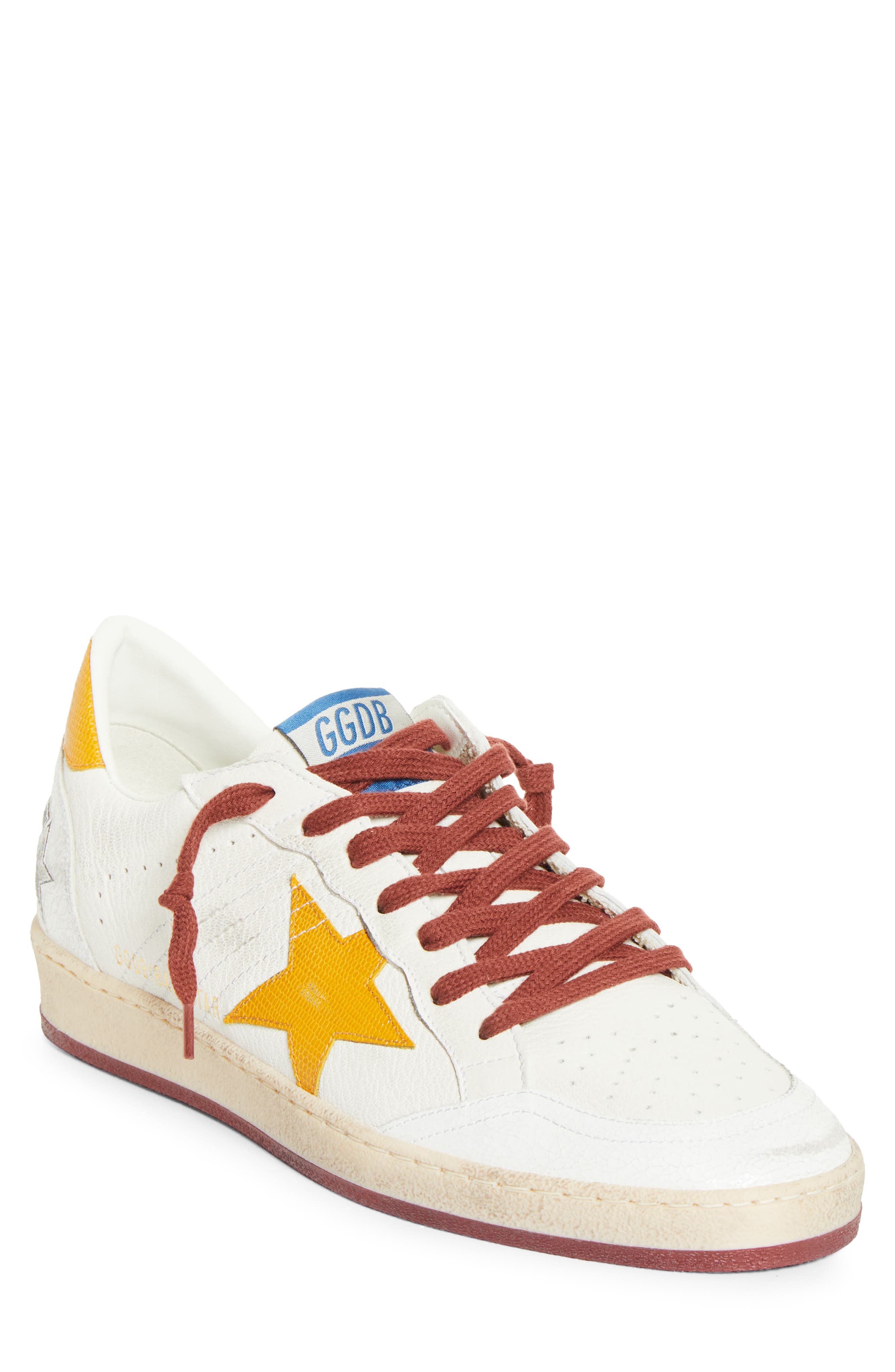 Golden Goose Ball Star Sneaker, Main, color, White/ Yellow