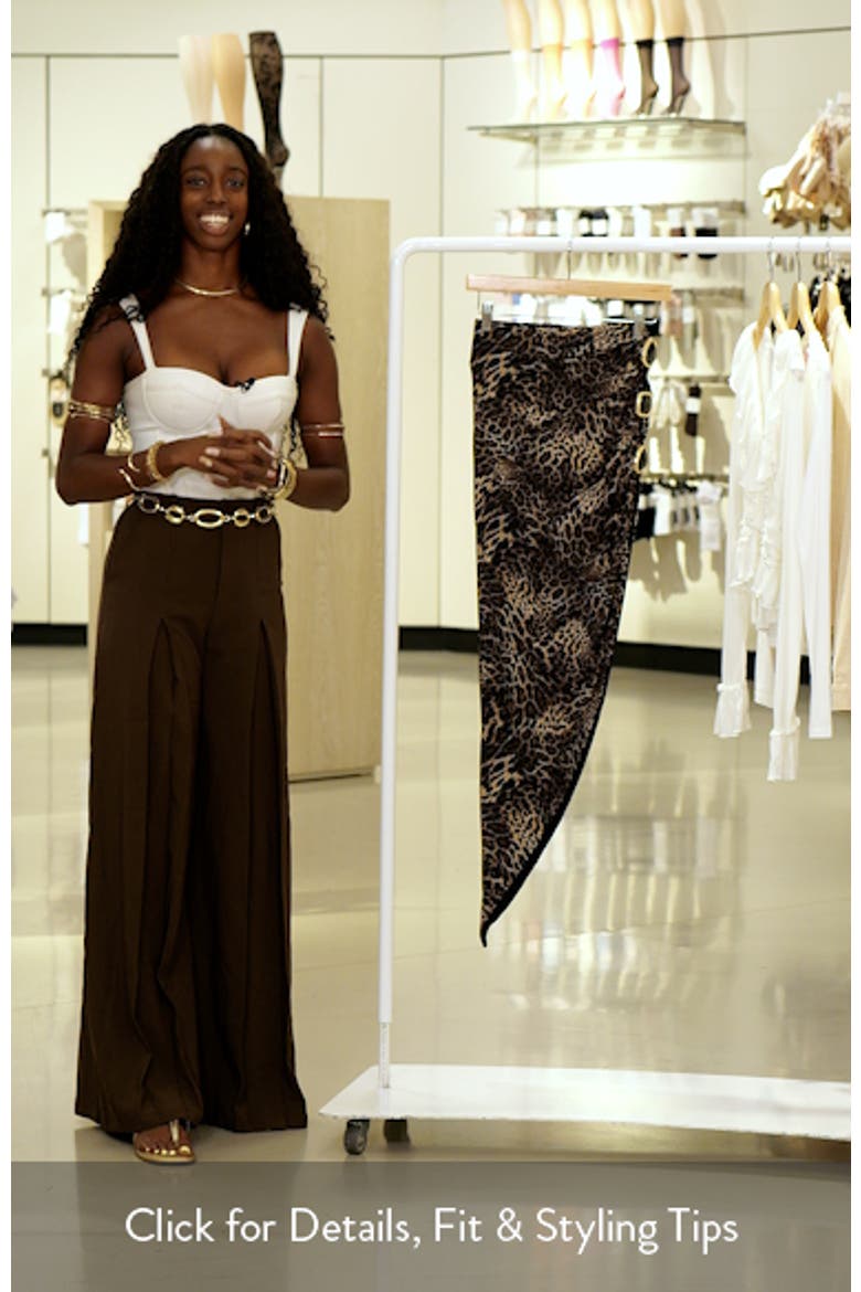 Print Asymmetrical Cutout Midi Skirt video