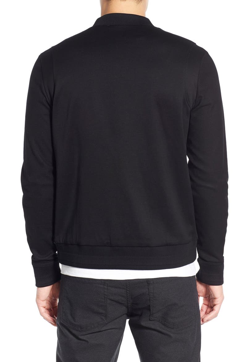 'Soule' Jersey Bomber Jacket, Alternate, color, BLACK