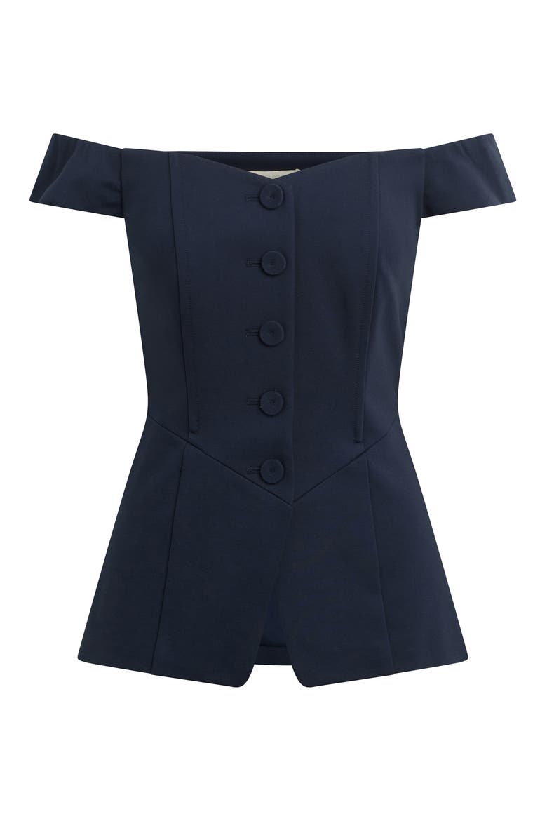 The One That I Want Off the Shoulder Top, Alternate, color, NAVY