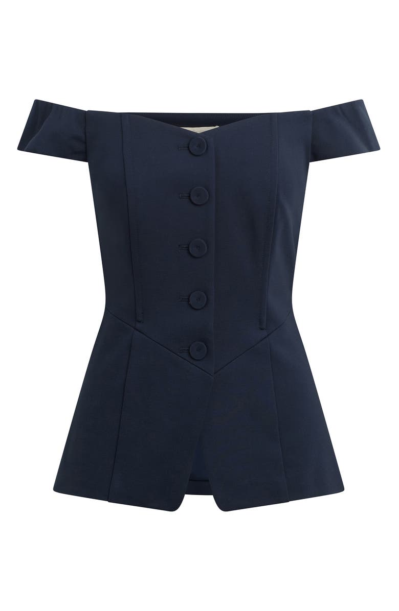 Favorite Daughter The One That I Want Off the Shoulder Top, Alternate, color, Navy