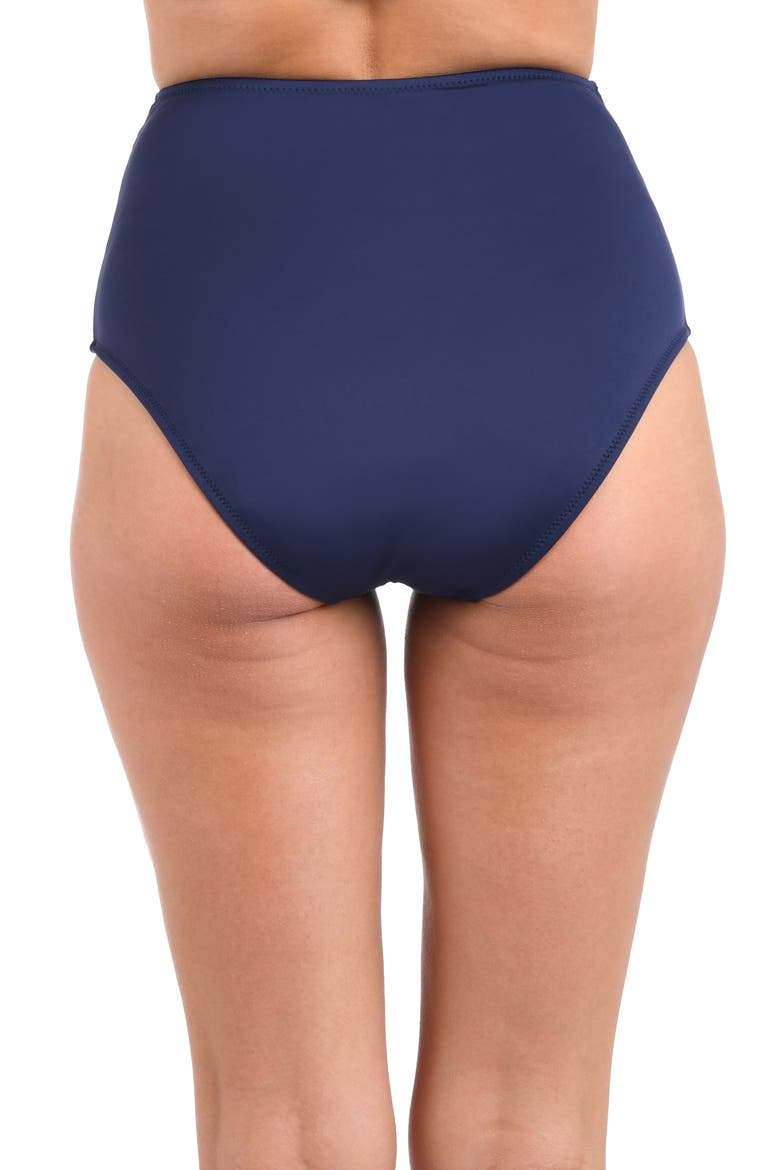 Luxe Ultra High Waist Compression Swim Bottoms, Alternate, color, INDIGO