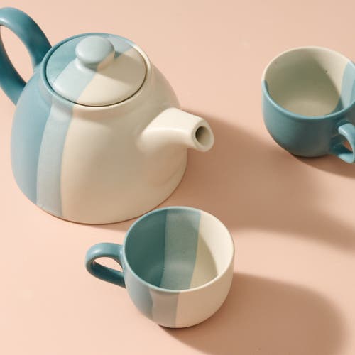 Ten Thousand Villages Pheeka Striped Teapot In Multi