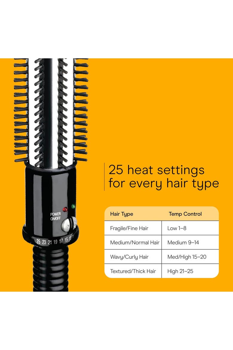 Instant Heat 1-1/4in Hot Styling Brush 25 Heat Settings, Alternate, color, Black