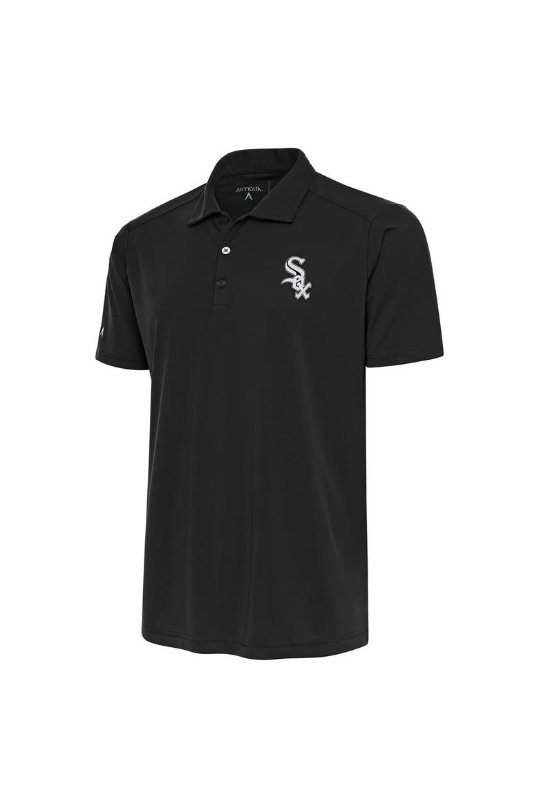 Men's Antigua Charcoal Chicago White Sox Metallic Tribute Polo, Main, color, Charcoal