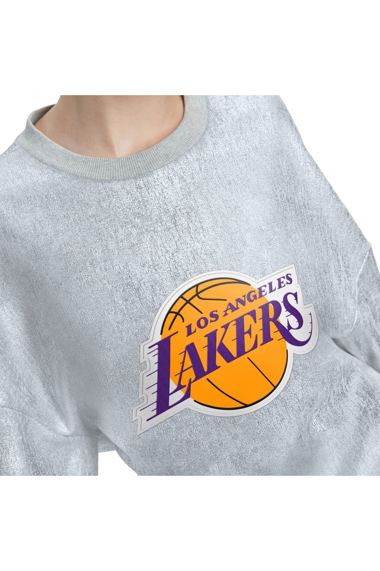Women's Tommy Jeans Silver Los Angeles Lakers Tracy Pullover Sweatshirt, Alternate, color, Silver