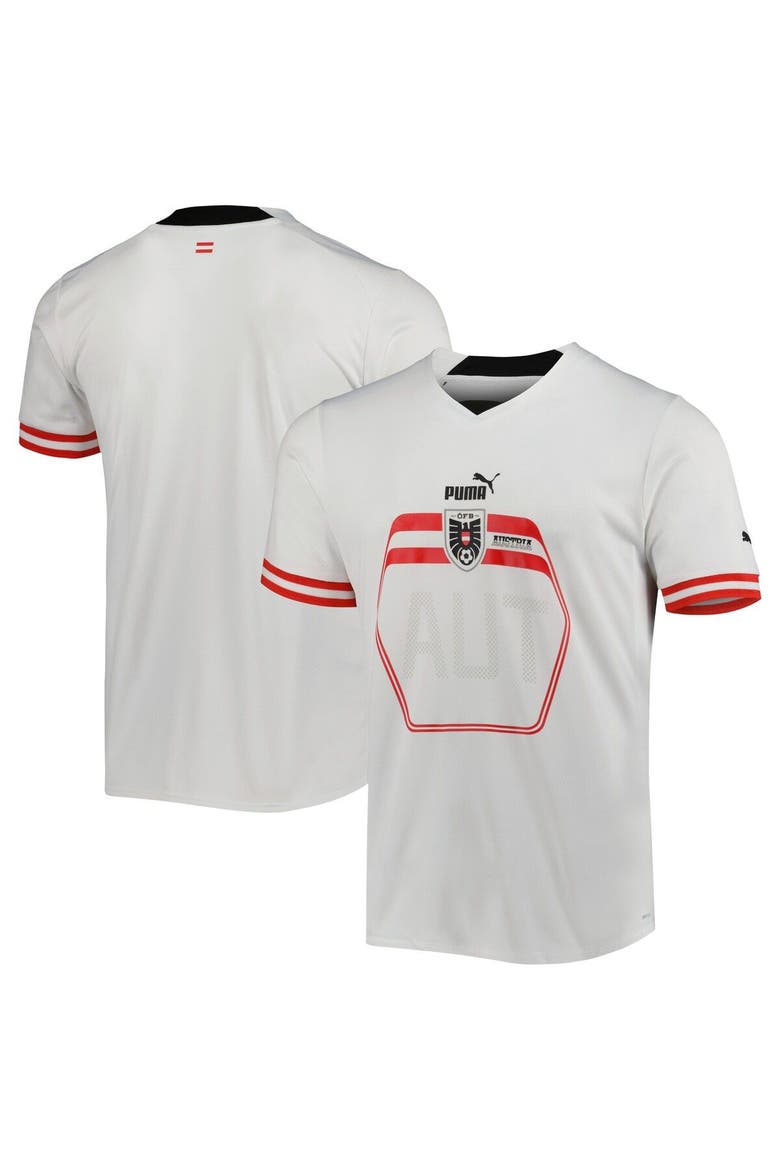 Men's Puma White Austria National Team 2022/23 Away Replica Jersey, Main, color, White