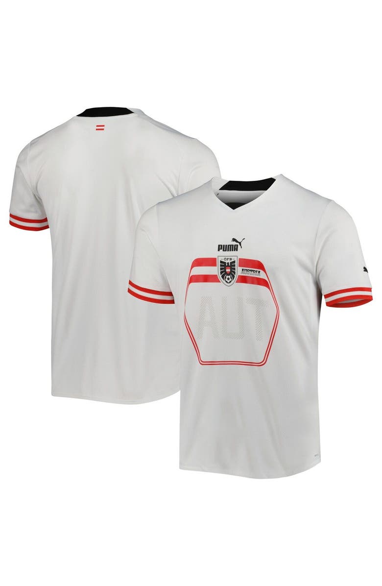 PUMA Men's Puma White Austria National Team 2022/23 Away Replica Jersey, Main, color, 