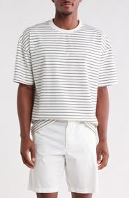 DENIM AND FLOWER Stripe Crewneck T-Shirt