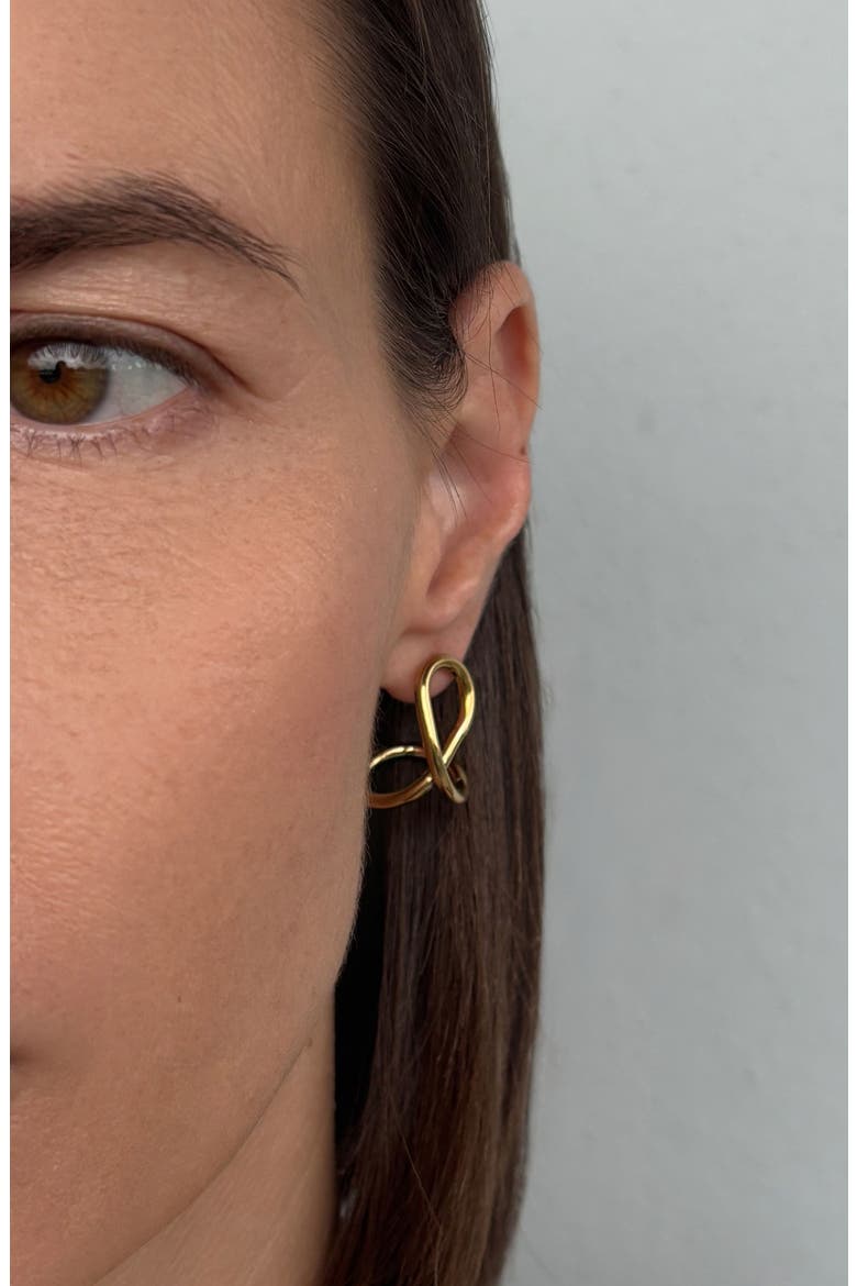 Twisted Hoop Earrings, Main, color, GOLD