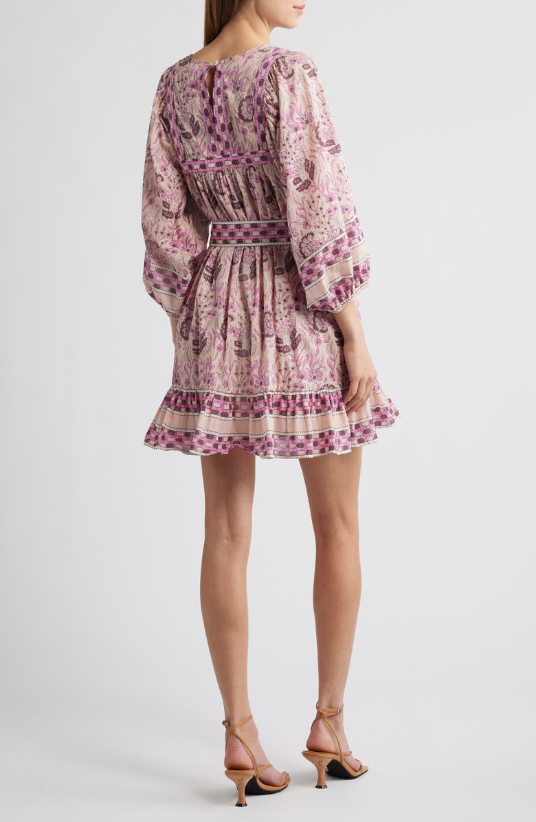 Cleobella Magdalena Puff Sleeve Organic Cotton Minidress, Alternate, color, Vintage Rose