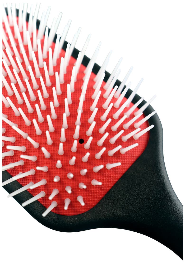 D38 The Detangling & Styling Paddle, Alternate, color, BLACK WITH RED PAD
