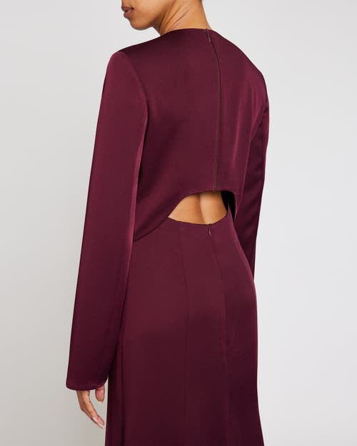 Santorelli Tia Long Sleeve Handkerchief Midi Jersey Dress In Sangria
