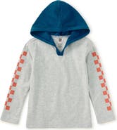 Tea Collection Checker Sleeves Happy Hoodie