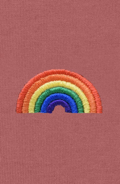 Dalix Rainbow Zip Hoodie In Mauve