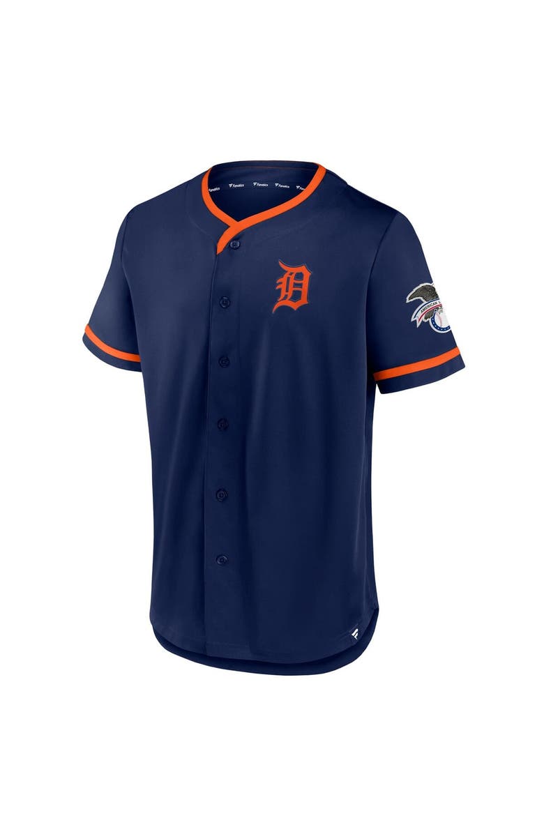 FANATICS Men's Fanatics Navy Detroit Tigers Iconic Button-Up Top, Alternate, color, Navy