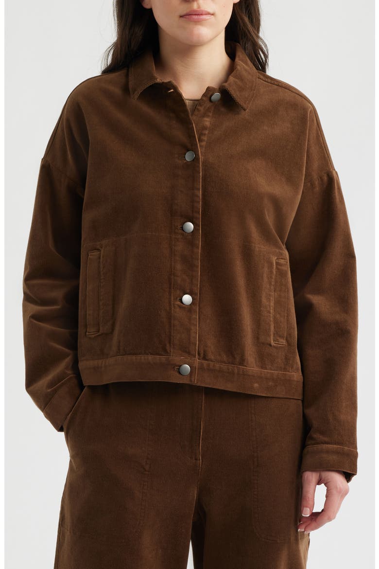 Classic Collar Stretch Organic Collar Corduroy Jacket, Alternate, color, MAHOGANY
