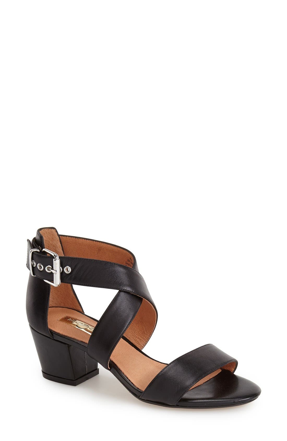 Halogen 'Rena' Crisscross Strap Sandal, Main, color, BLACK