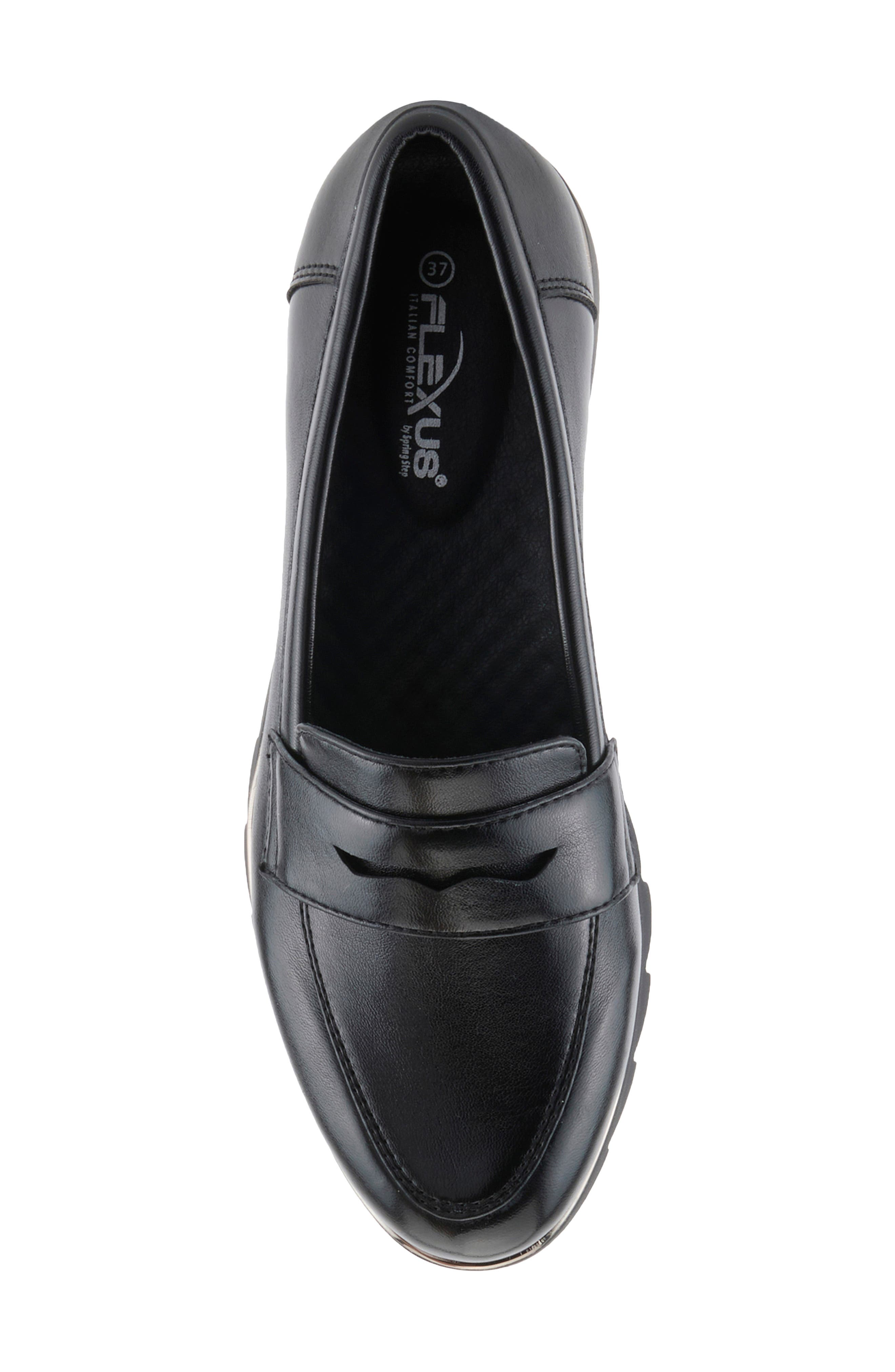 Cantuta Faux Leather Loafer, Alternate, color, BLACK