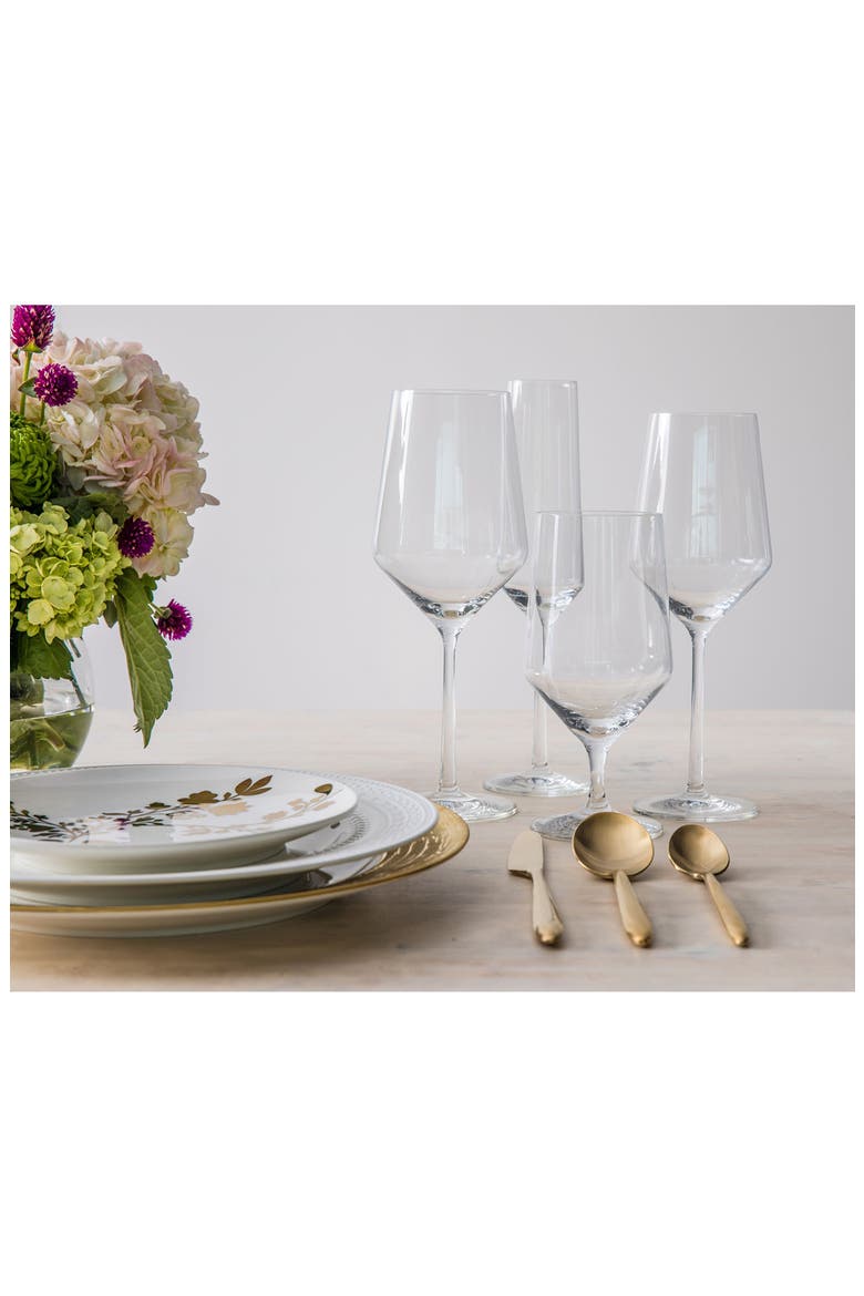 Pure Set of 4 Water Glasses, Alternate, color, CLEAR