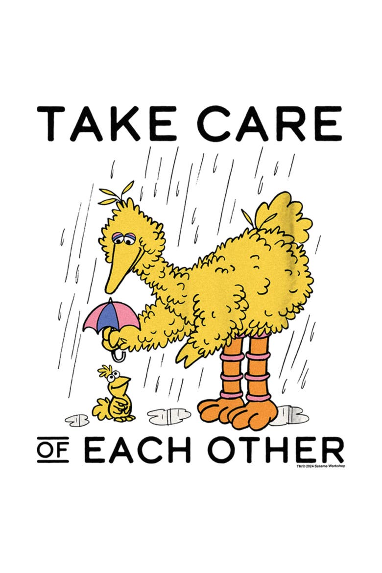 Boy's Sesame Street Take Care of Each Other Graphic T-Shirt, Alternate, color, White