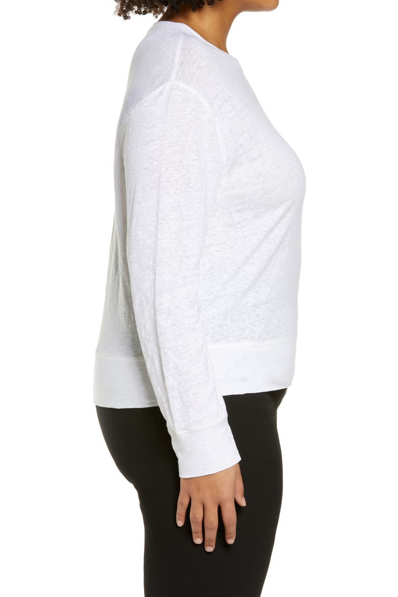 Linen Pullover Top, Alternate, color, OPTIC WHITE