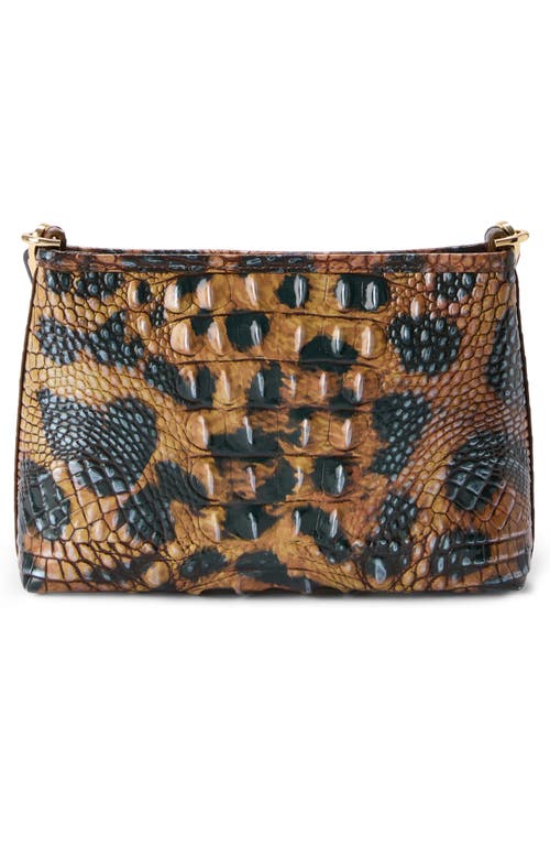 Brahmin Mod Lorelei Tiger Stripe Croc Embossed Leather Shoulder Bag In Animal Print