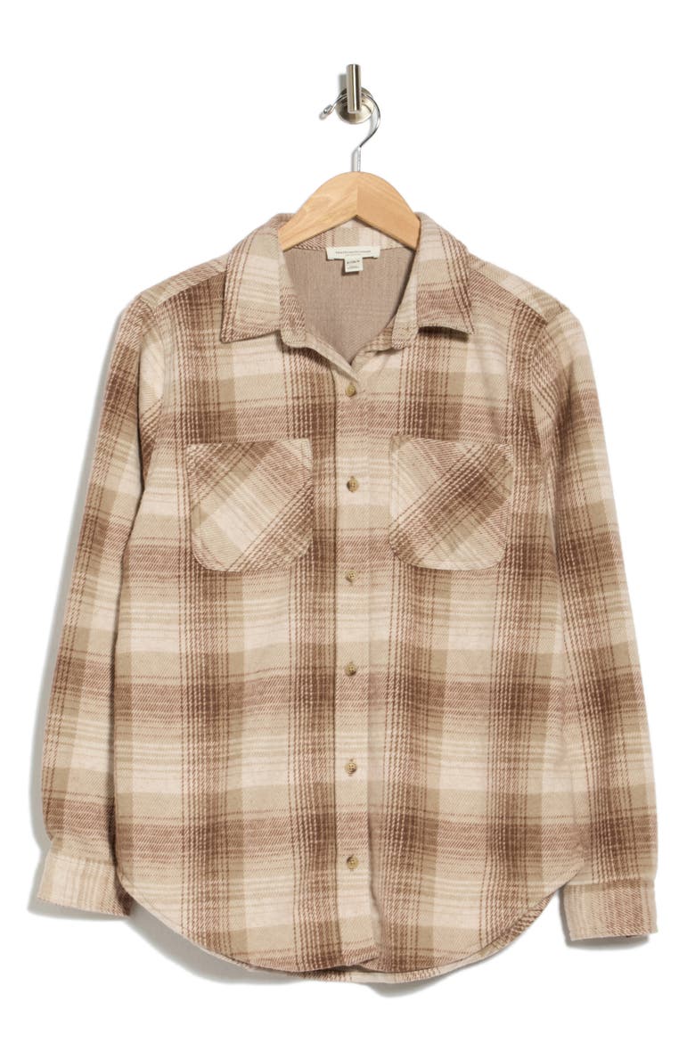 Plaid Jacquard Knit Shacket, Alternate, color, SHADE NUDE