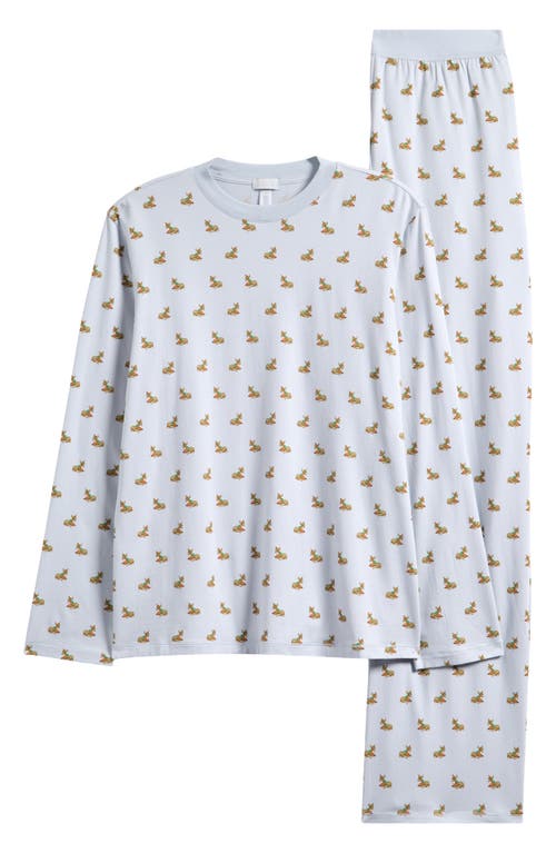 Skims Boyfriend Long Sleeve T-shirt & Loose Pants Pajamas In White