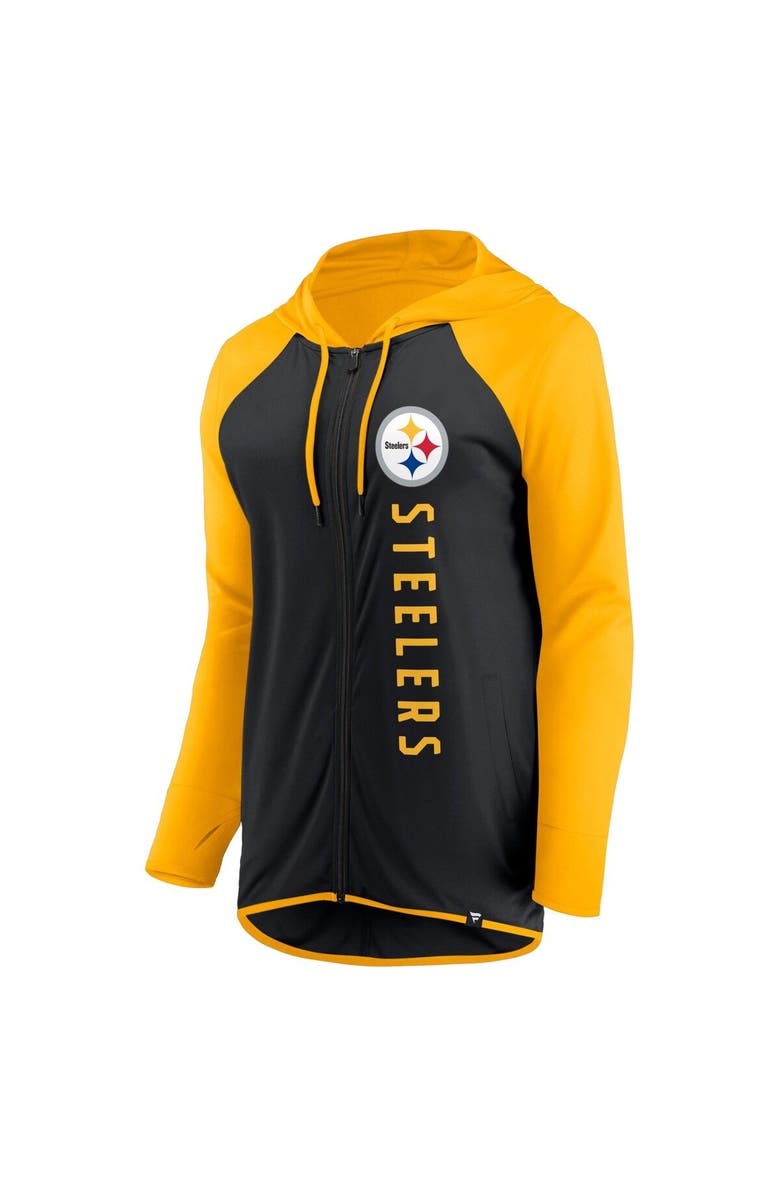 FANATICS Women's Fanatics Branded Black/Gold Pittsburgh Steelers Forever Fan Full-Zip Hoodie, Alternate, color, Black